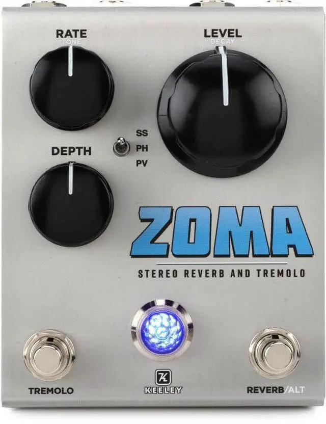 Main image of Zoma Stereo Reverb & Tremolo Guitar Effects Pedal w/ 3 Mode Pairings
