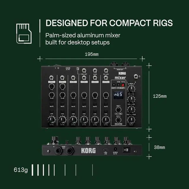 Alt view image 7 of 7 - NTS-4 6-Channel Analog Performance Mixer Kit with Built-In Effects, USB-C Audio/MIDI, and Eurorack Compatiblity