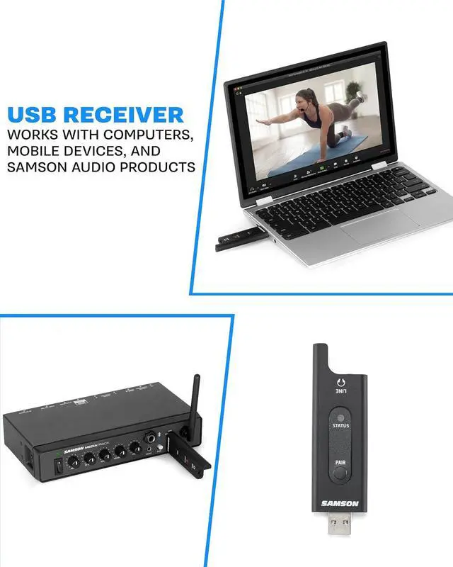 Alt view image 6 of 6 - Airline Xd Fitness Headset USB Digital Wireless System | Includes Ahd Qe Headset Transmitter Plus RXD2 USB Stick Receiver, 2.4 Ghz Digital Wireless for Fitness Instructors