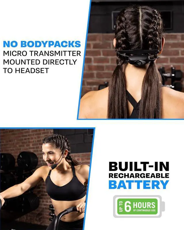 Alt view image 5 of 6 - Airline Xd Fitness Headset USB Digital Wireless System | Includes Ahd Qe Headset Transmitter Plus RXD2 USB Stick Receiver, 2.4 Ghz Digital Wireless for Fitness Instructors