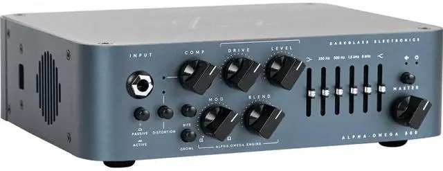 Main image of Darkglass AO500 Alpha Omega 500W Bass Head, 6 Band Eq | 500W Class-D Bass Head, Alpha and Omega Drive Engines, 6-Band Graphic Eq, Xlr Di with 3 Irs, USB, Headphone and Aux