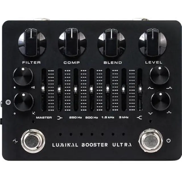 Alt view image 7 of 7 - Darkglass Luminal Booster Ultra Bass Preamp Pedal w/ 6-band EQ, Gain Reduction Meter, Headphone Out, and Aux In