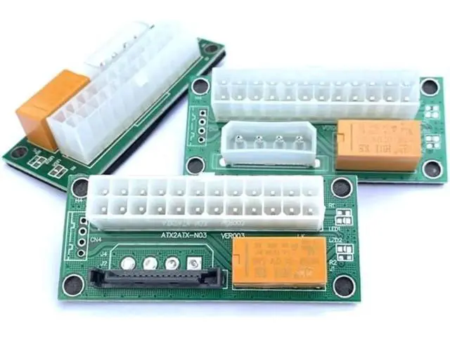 Alt view image 5 of 5 - Synchronous Power Board Dual PSU Multiple Power Supply Adapter Add2psu with SATA ATX 24pin Connector to 4 Pin Connector 2 Pcs
