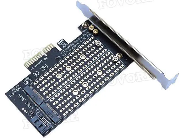 Alt view image 3 of 5 - On Cards PCIE to M2/M.2 Adapter SATA M.2 SSD PCIE Adapter NVME/M2 PCI E Adapter SSD M2 to SATA PCI-E Card M Key +B Key