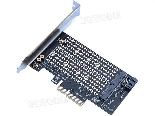 Alt view image 5 of 5 - On Cards PCIE to M2/M.2 Adapter SATA M.2 SSD PCIE Adapter NVME/M2 PCI E Adapter SSD M2 to SATA PCI-E Card M Key +B Key