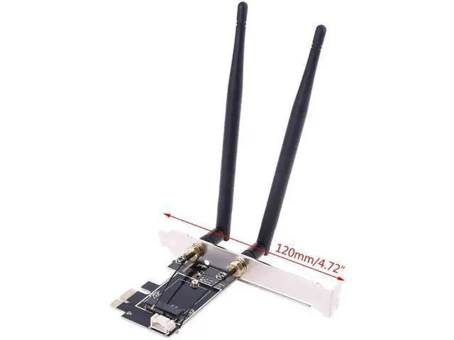 Alt view image 2 of 5 - Wireless Card to pciE-1X to -Ekey PCIE Laptop Pc WIFI WLAN Card Adapter Dual Antenna Adapter Board