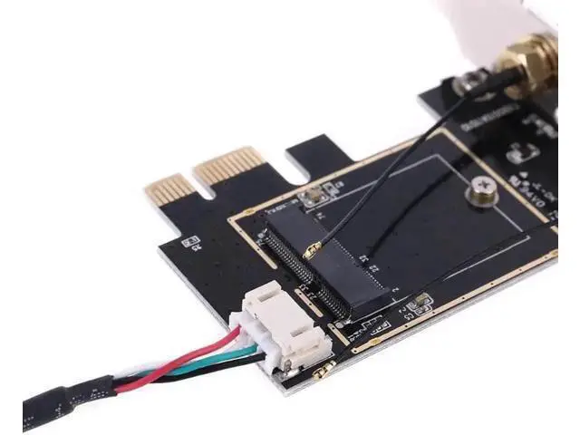 Alt view image 4 of 5 - Wireless Card to pciE-1X to -Ekey PCIE Laptop Pc WIFI WLAN Card Adapter Dual Antenna Adapter Board