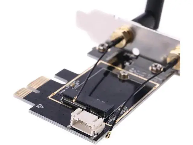 Alt view image 5 of 5 - Wireless Card to pciE-1X to -Ekey PCIE Laptop Pc WIFI WLAN Card Adapter Dual Antenna Adapter Board