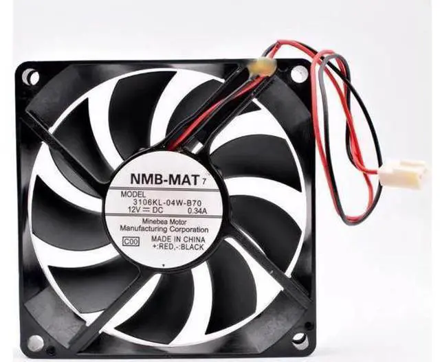 Main image of 3106KL-04W-B70 8cm 80mm fan 80x80x15mm DC12V 0.34A 4200rpm 2 wires 2pin double ball bearings large air volume cooling fan