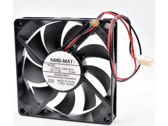 Alt view image 3 of 4 - 3106KL-04W-B70 8cm 80mm fan 80x80x15mm DC12V 0.34A 4200rpm 2 wires 2pin double ball bearings large air volume cooling fan