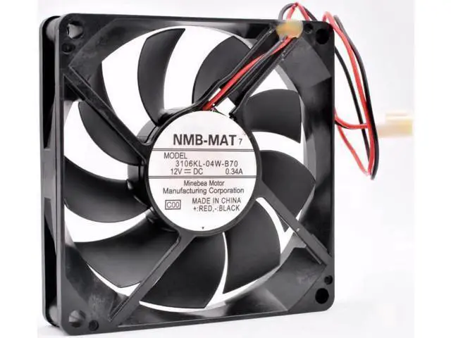 Alt view image 4 of 4 - 3106KL-04W-B70 8cm 80mm fan 80x80x15mm DC12V 0.34A 4200rpm 2 wires 2pin double ball bearings large air volume cooling fan