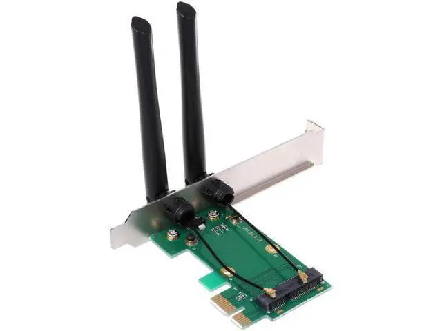 Alt view image 2 of 5 - High Quality Wireless Network Card WiFi Mini PCI-E Express to PCI-E Adapter 2 Antenna External PC