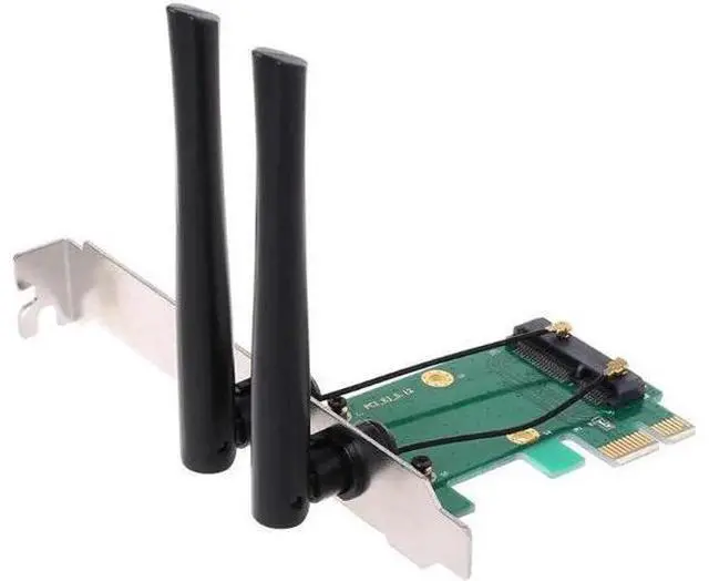 Main image of High Quality Wireless Network Card WiFi Mini PCI-E Express to PCI-E Adapter 2 Antenna External PC