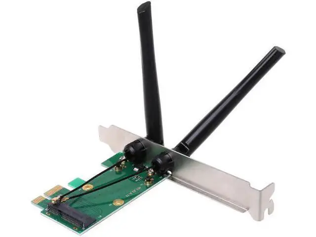 Alt view image 4 of 5 - High Quality Wireless Network Card WiFi Mini PCI-E Express to PCI-E Adapter 2 Antenna External PC