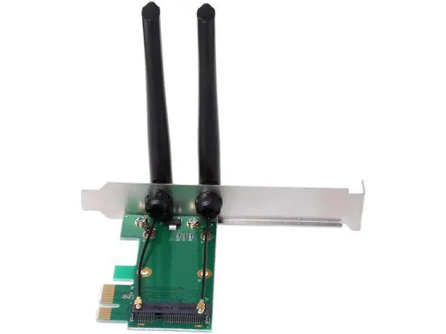 Alt view image 3 of 5 - High Quality Wireless Network Card WiFi Mini PCI-E Express to PCI-E Adapter 2 Antenna External PC