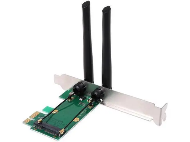 Alt view image 5 of 5 - High Quality Wireless Network Card WiFi Mini PCI-E Express to PCI-E Adapter 2 Antenna External PC