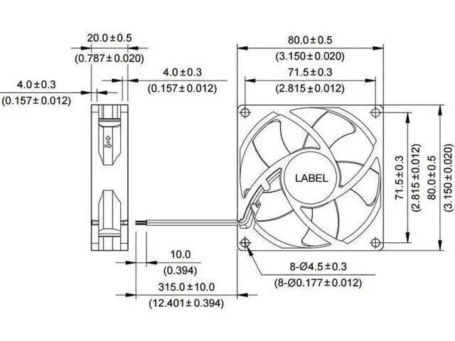 Alt view image 4 of 4 - 1pcs pwm fan For delta AFC0812DD DC12V 0.75A 8020 8CM 80mm 80x80x20mm 4Pin 4Wire high-speed Cooling Fan
