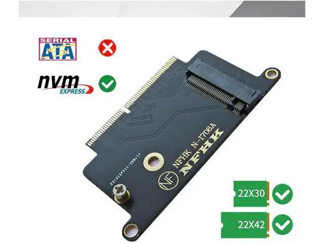 Alt view image 3 of 5 - NVME SSD Adapter for Apple Macbook A1708 Laptop NVMe PCIe M2 NGFF SSD to 2016 2017 Macbook Pro A1708 SSD Adapter Riser Card