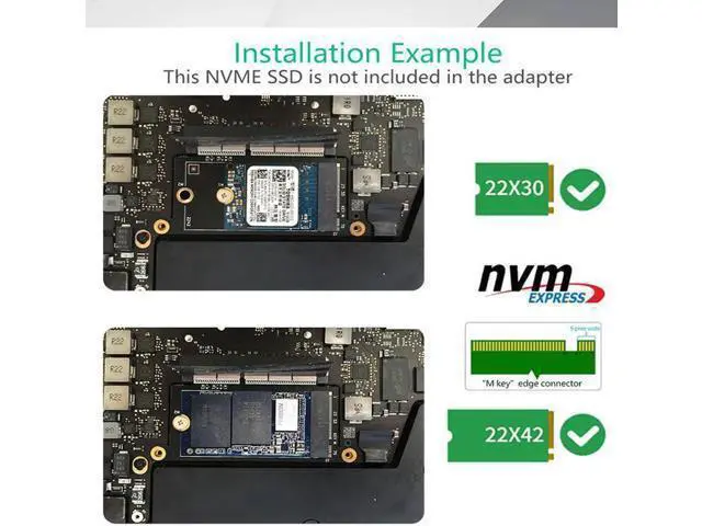 Alt view image 5 of 5 - NVME SSD Adapter for Apple Macbook A1708 Laptop NVMe PCIe M2 NGFF SSD to 2016 2017 Macbook Pro A1708 SSD Adapter Riser Card