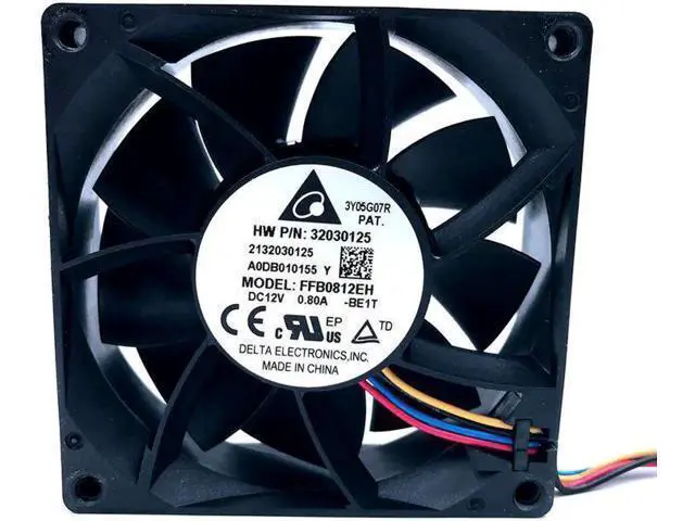 Alt view image 6 of 6 - 80mm PWM Cooling Fan 8cm FFB0812EH 80*80*25mm 12V 0.80A 6200RPM High Speed CFM Cooler 12V Dual Ball Bearing Fan,for Delta
