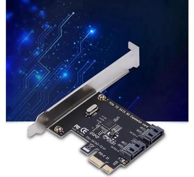 Main image of 1X 4X 8X 16X PCI-E Cards PCI Express to SATA 3.0 2-Port SATA III 6Gbps Expansion Adapter Boards Add On Cards PCI-Express Card