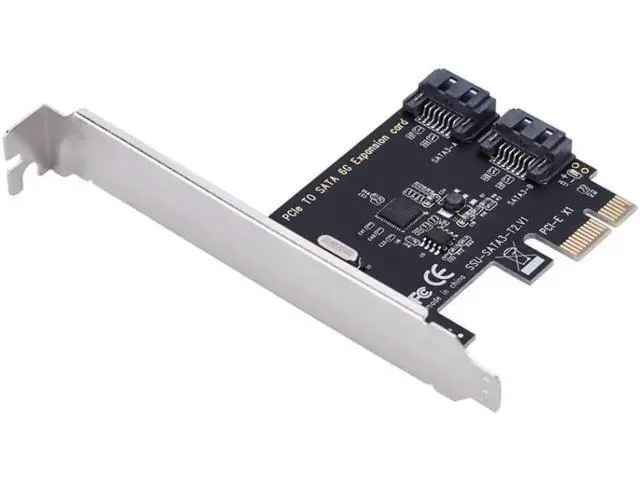 Alt view image 5 of 5 - 1X 4X 8X 16X PCI-E Cards PCI Express to SATA 3.0 2-Port SATA III 6Gbps Expansion Adapter Boards Add On Cards PCI-Express Card