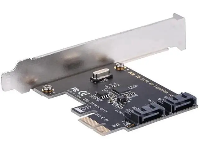 Alt view image 4 of 5 - 1X 4X 8X 16X PCI-E Cards PCI Express to SATA 3.0 2-Port SATA III 6Gbps Expansion Adapter Boards Add On Cards PCI-Express Card