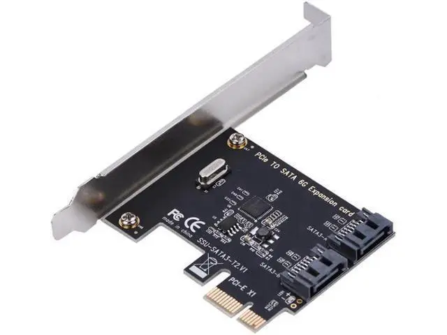 Alt view image 3 of 5 - 1X 4X 8X 16X PCI-E Cards PCI Express to SATA 3.0 2-Port SATA III 6Gbps Expansion Adapter Boards Add On Cards PCI-Express Card