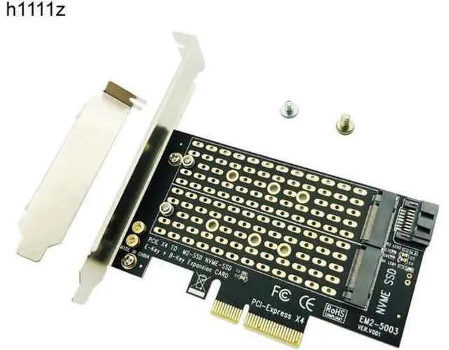 Main image of NVMe SSD NGFF TO PCIE X4 Adapter M Key B Key Dual Interface Card Support PCI Express 3.0 2230 2242 2260 2280 Size M2 SSD NEW