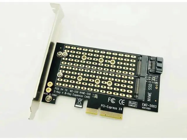 Alt view image 2 of 5 - NVMe SSD NGFF TO PCIE X4 Adapter M Key B Key Dual Interface Card Support PCI Express 3.0 2230 2242 2260 2280 Size M2 SSD NEW