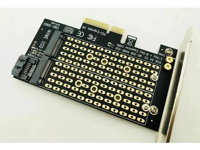 Alt view image 3 of 5 - NVMe SSD NGFF TO PCIE X4 Adapter M Key B Key Dual Interface Card Support PCI Express 3.0 2230 2242 2260 2280 Size M2 SSD NEW