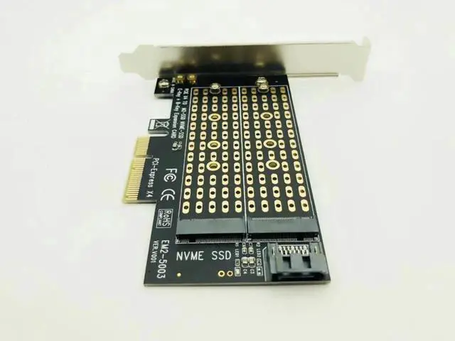 Alt view image 4 of 5 - NVMe SSD NGFF TO PCIE X4 Adapter M Key B Key Dual Interface Card Support PCI Express 3.0 2230 2242 2260 2280 Size M2 SSD NEW