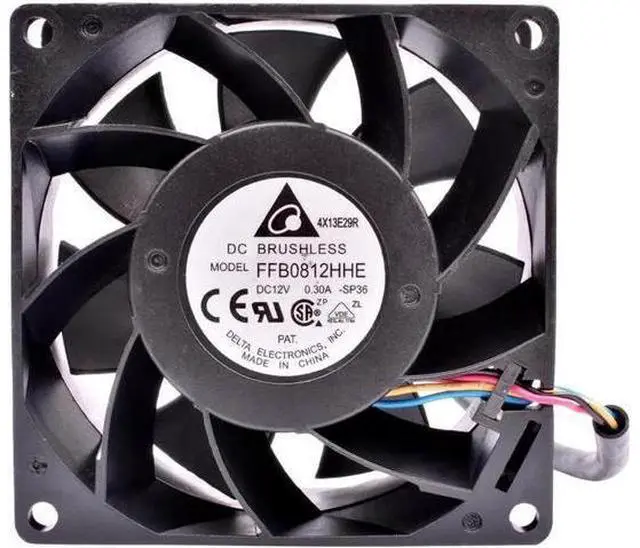Main image of FFB0812HHE 8cm 8038 80mm fan 80x80x38mm DC12V 0.30A server low speed mute cooling fan
