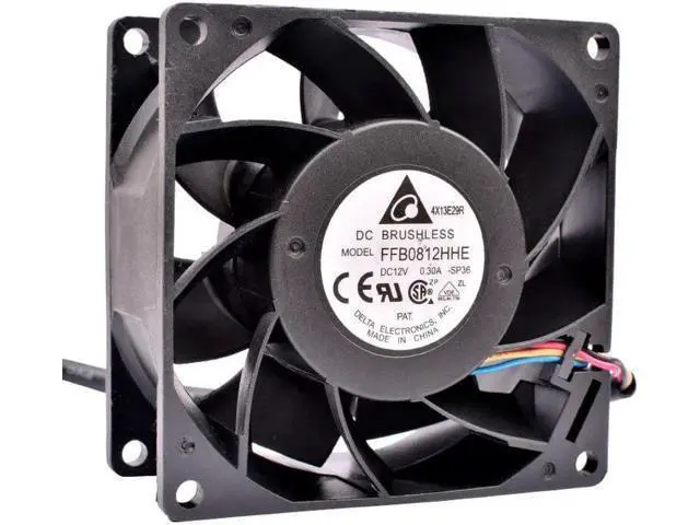Alt view image 2 of 4 - FFB0812HHE 8cm 8038 80mm fan 80x80x38mm DC12V 0.30A server low speed mute cooling fan