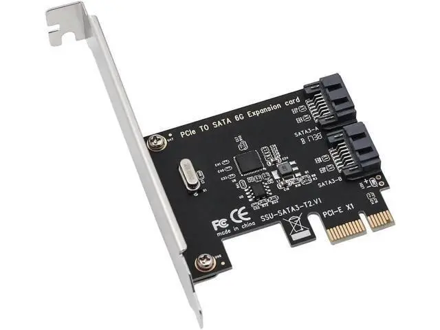 Alt view image 3 of 5 - Superspeed PCI-E 2.0 X1 To 2 Ports SATA III 6GB/s Internal Converter PCI Express Controller Adapter Card For SATA HDD SSD