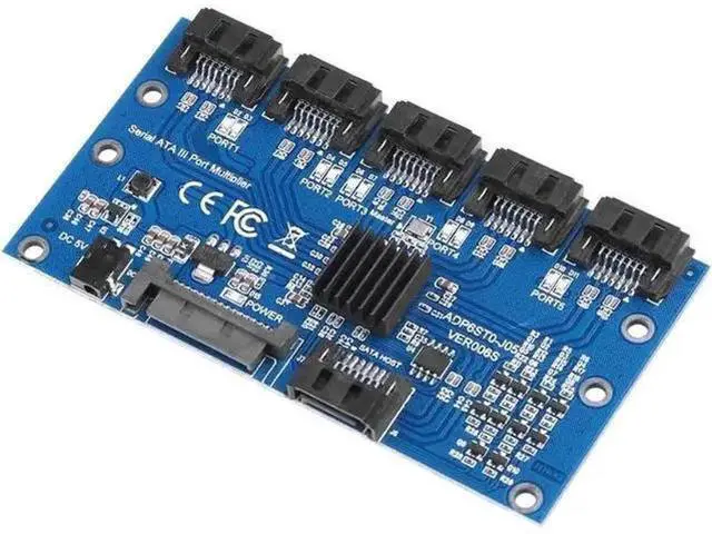 Main image of Card Motherboard Sata Expansion Card 1 To 5 Port Sata3.0 6Gbps Multiplier Sata Port Riser Card Adapter For Comp