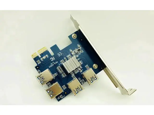 Alt view image 3 of 5 - Riser Card PCIE 1 to 4 Multiplier Hub Adapter PCI Express 1x to 16x Slot 4 USB 3.0 Riser For Bitcoin BTC Miner Mining Device