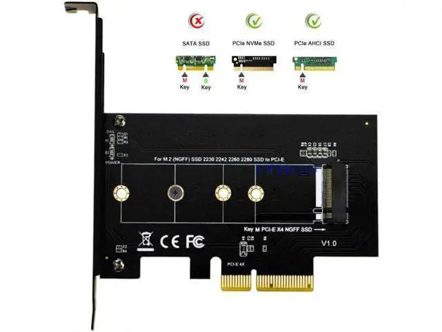 Alt view image 3 of 5 - PCIe Adapter M2 NGFF SSD NVME M Key SATA-based B Key to PCI-e 3.0 X4 X8 X16 2230-2280 size ssd Controller Converter Card