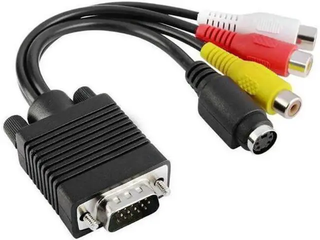 Main image of VGA SVGA to S-Video 3 RCA AV VGA to Video TV Out S-Video AV Adapter Converter PC Computer Laptop