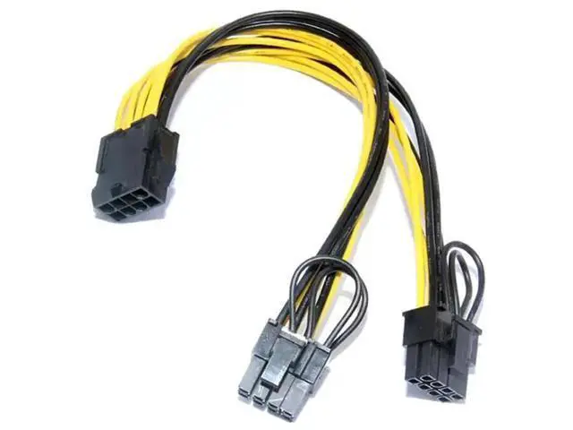 Alt view image 4 of 6 - CPU 8P Female to 2 Port Dual 8pin 6P+2P Male GPU Graphics Video Card Power Supply Riser Mining Cord Cabo