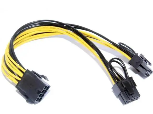 Alt view image 5 of 6 - CPU 8P Female to 2 Port Dual 8pin 6P+2P Male GPU Graphics Video Card Power Supply Riser Mining Cord Cabo