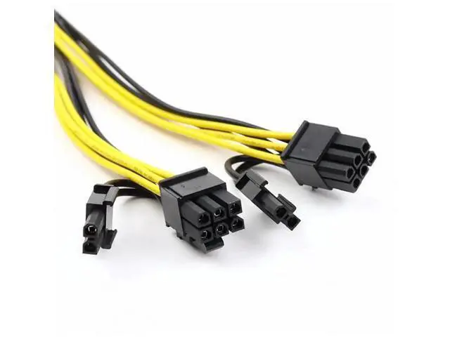 Alt view image 6 of 6 - CPU 8P Female to 2 Port Dual 8pin 6P+2P Male GPU Graphics Video Card Power Supply Riser Mining Cord Cabo