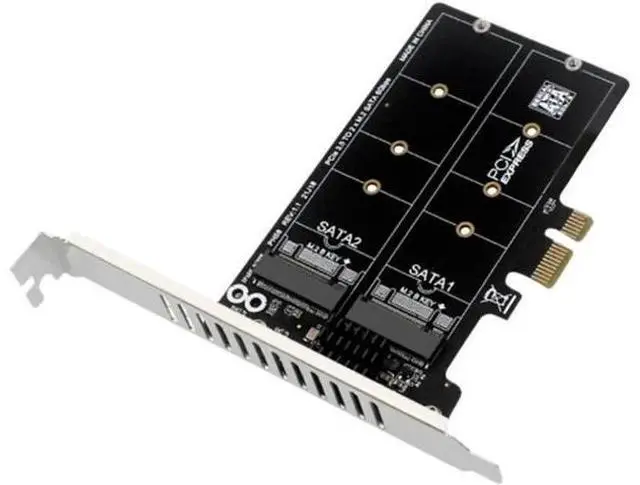 Main image of NGFF SSD Expansion Card M.2 SATA SSD to PCIE Adapter Card Dual-Disk Array Card RAID Expansion Card JMB582 Chipset