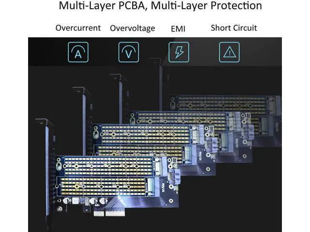 Alt view image 3 of 5 - 2 in 1 M.2 PCIE Adapter for M.2 PCIE SSD (Key-M) and M.2 SATA SSD (Key B/B+M)