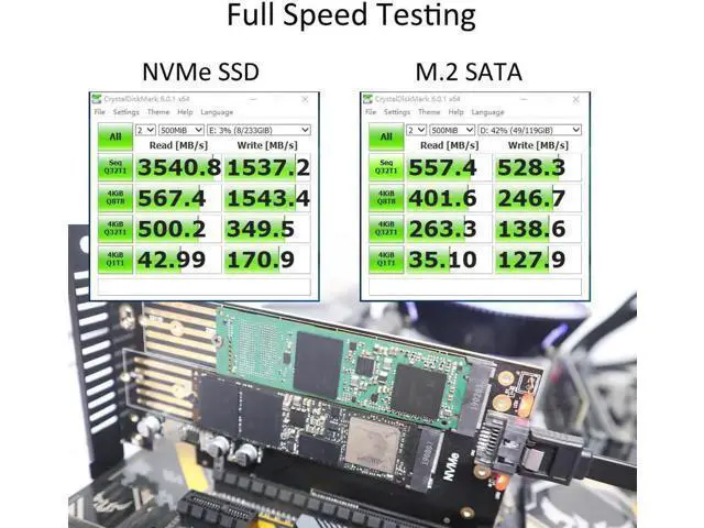 Alt view image 2 of 5 - 2 in 1 M.2 PCIE Adapter for M.2 PCIE SSD (Key-M) and M.2 SATA SSD (Key B/B+M)