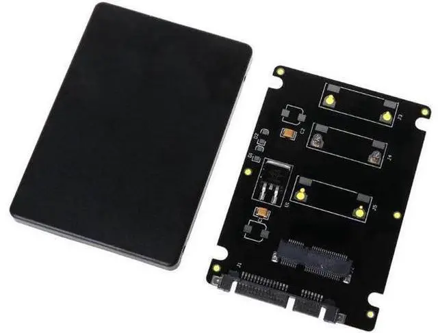 Main image of Pcie mSATA SSD to 2.5 inch SATA3 Adapter Card with Case 7 mm Thickness black