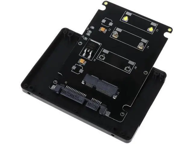 Alt view image 2 of 5 - Pcie mSATA SSD to 2.5 inch SATA3 Adapter Card with Case 7 mm Thickness black