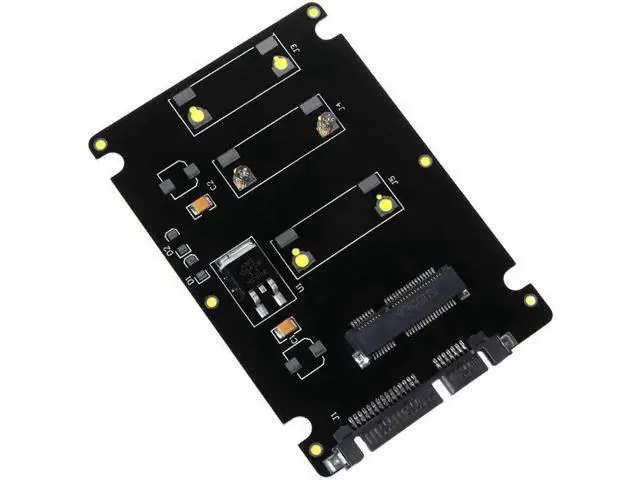 Alt view image 5 of 5 - Pcie mSATA SSD to 2.5 inch SATA3 Adapter Card with Case 7 mm Thickness black