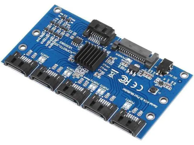 Alt view image 2 of 5 - Card Motherboard Sata Expansion Card 1 To 5 Port Sata3.0 6Gbps Multiplier Sata Port Riser Card Adapter For Comp