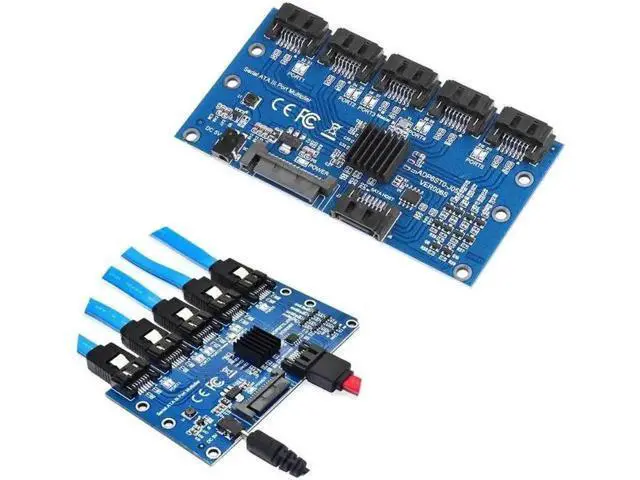 Alt view image 5 of 5 - Card Motherboard Sata Expansion Card 1 To 5 Port Sata3.0 6Gbps Multiplier Sata Port Riser Card Adapter For Comp